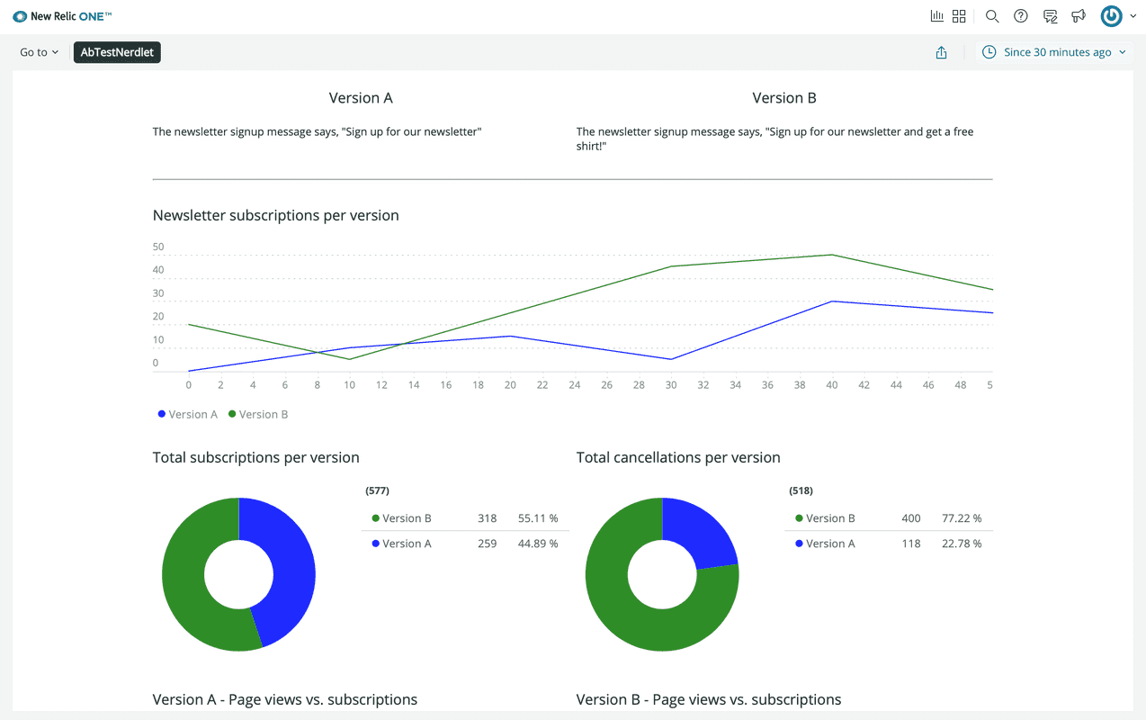 Your choice persists in the version selector